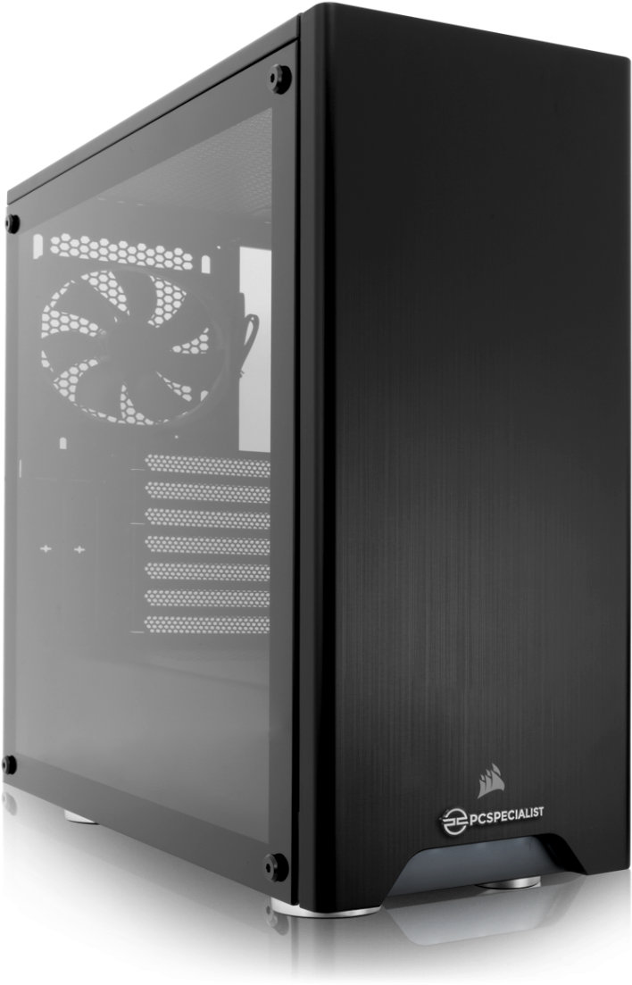 Black P C Tower Case Side View PNG Image