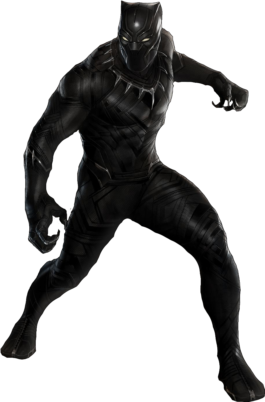 Black Panther Action Pose PNG Image