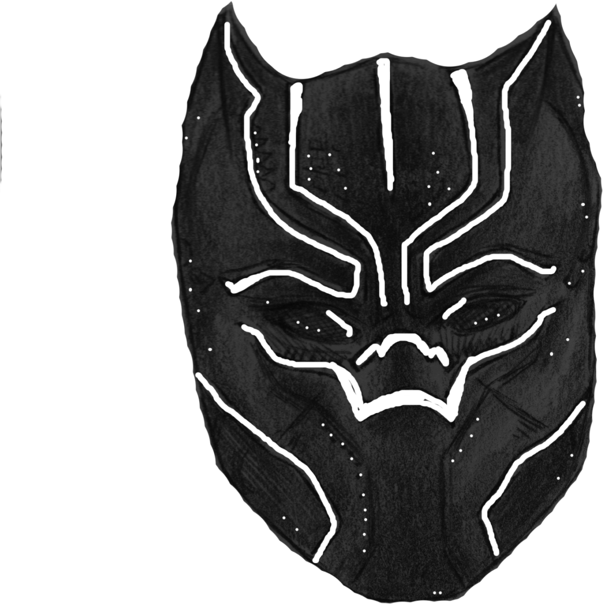 Black Panther Mask Artwork PNG Image