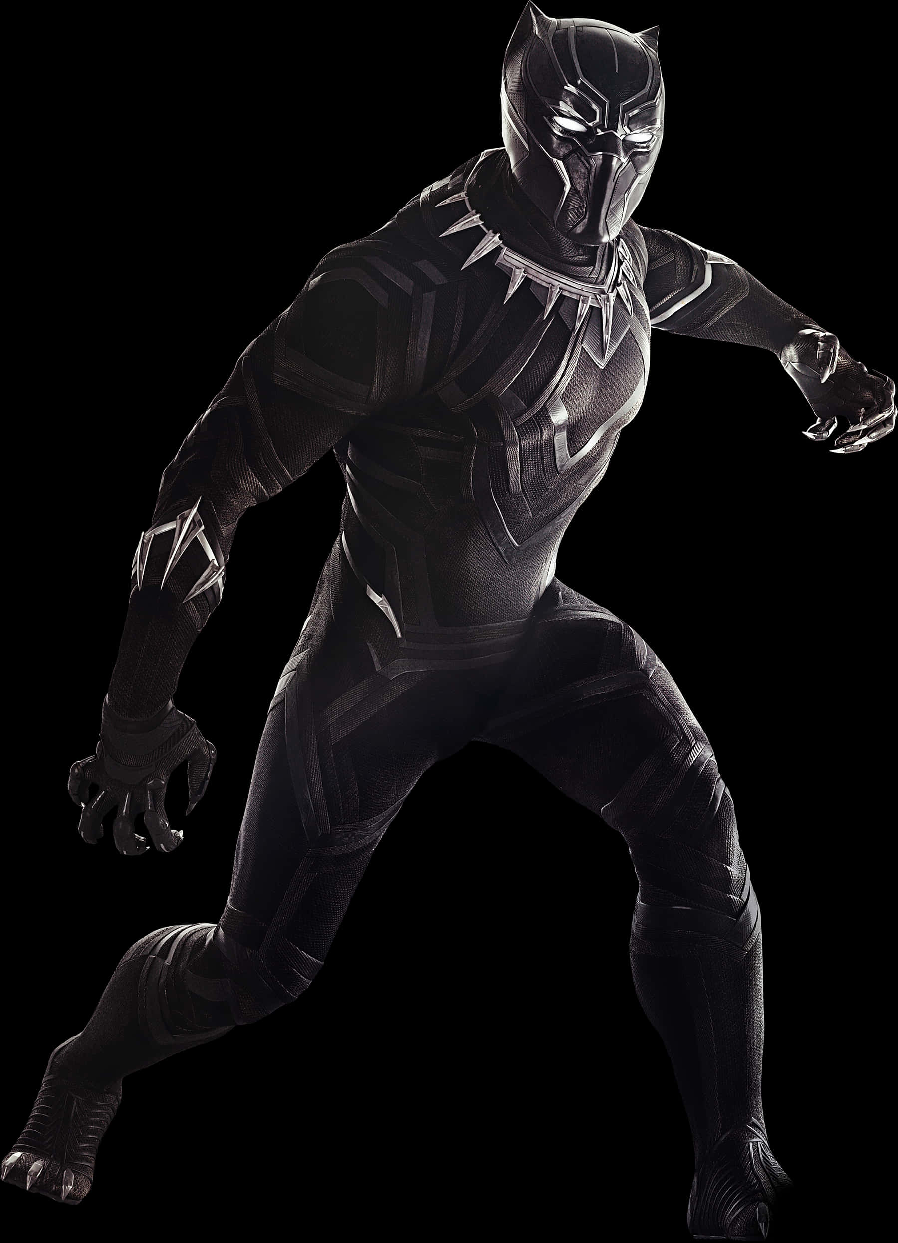 Black Pantherin Action Pose PNG Image