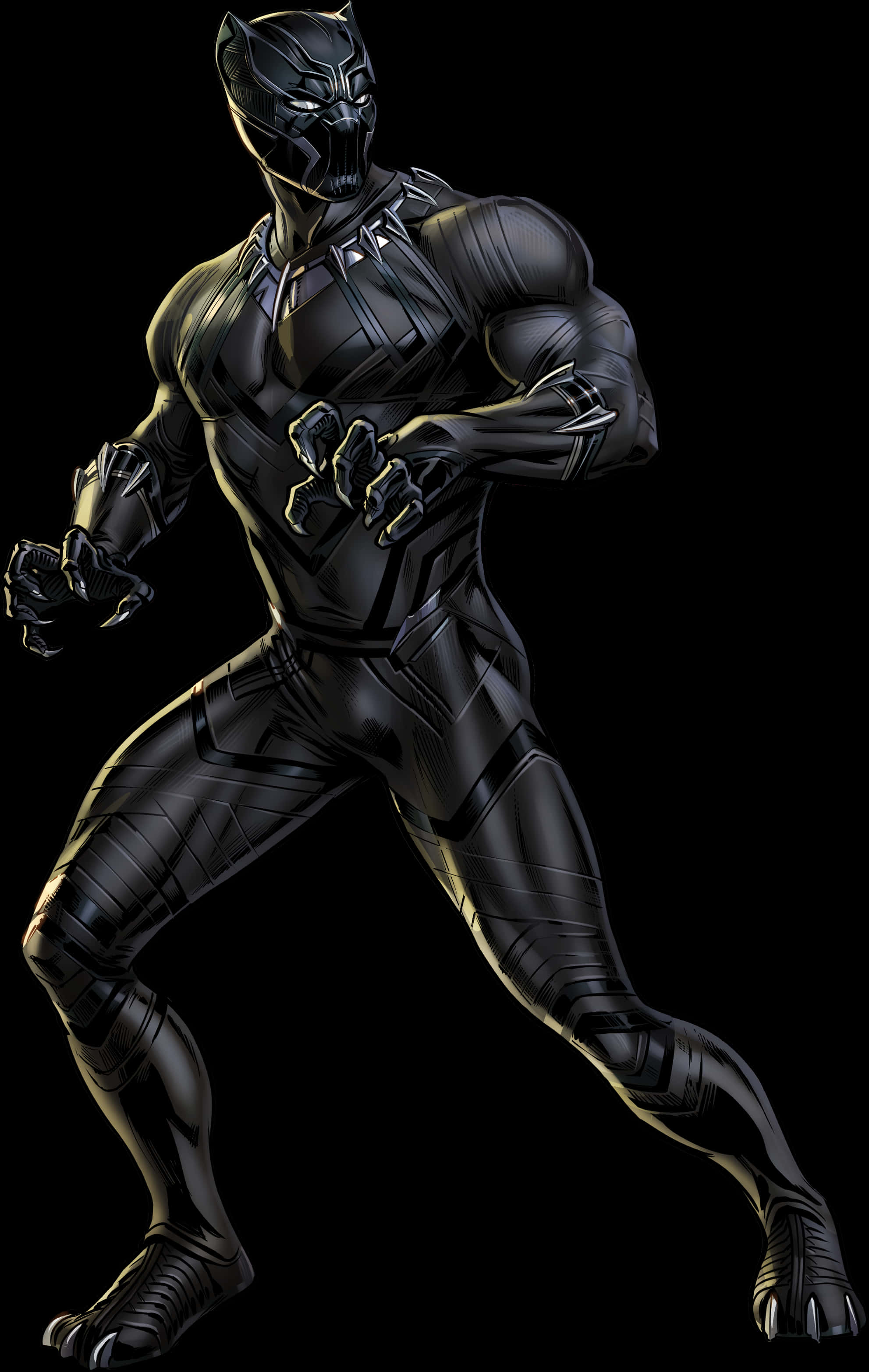 Black Pantherin Action Pose PNG Image