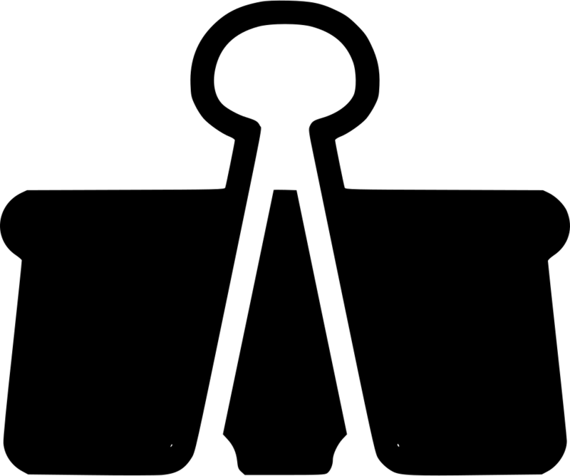 Black Paper Clip Silhouette PNG Image