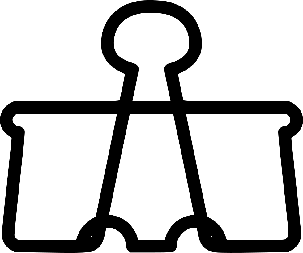 Black Paper Clip Silhouette PNG Image