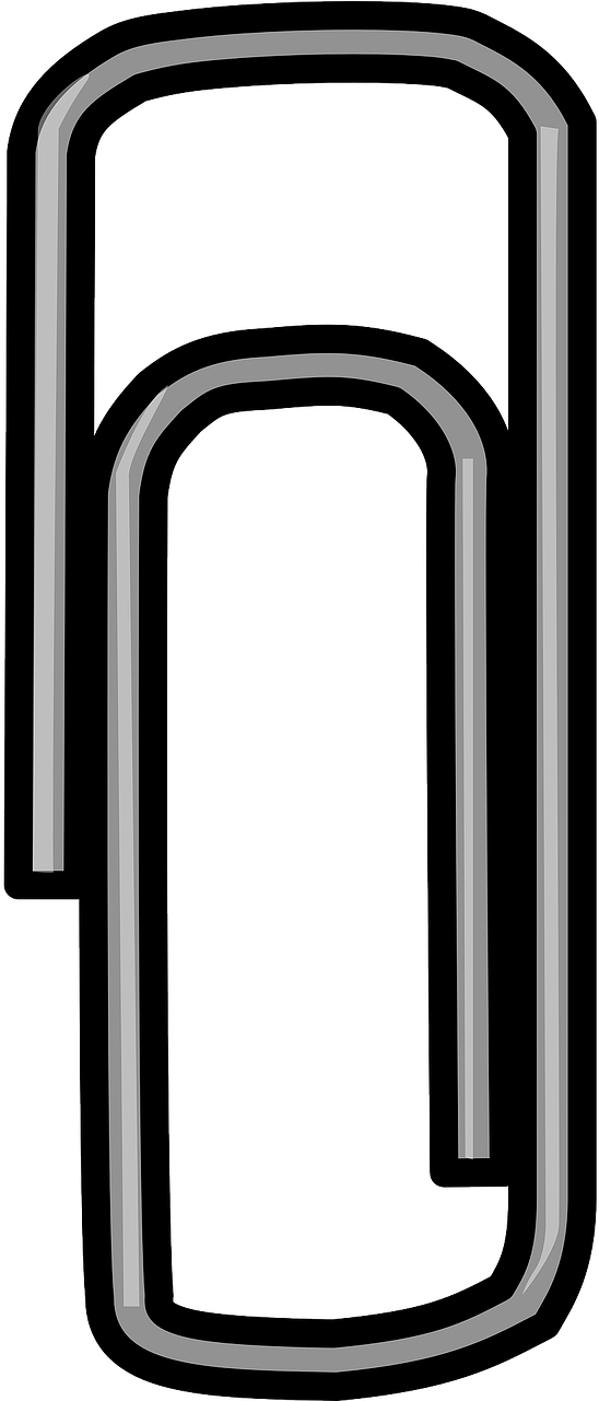 Black Paperclip Graphic PNG Image