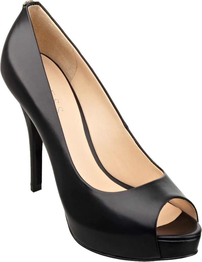 Black Peep Toe High Heel Pump PNG Image