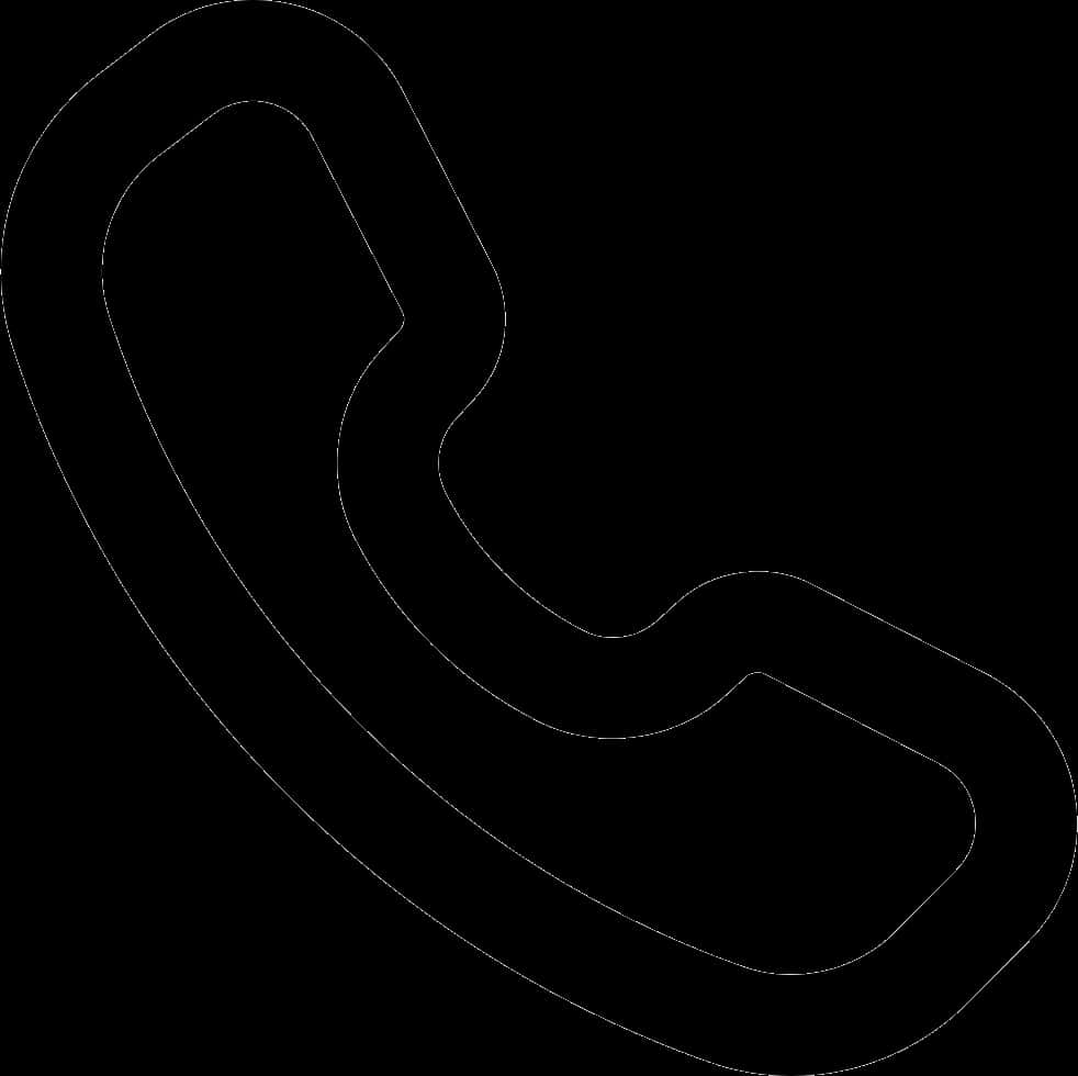 Black Phone Icon Outline PNG Image