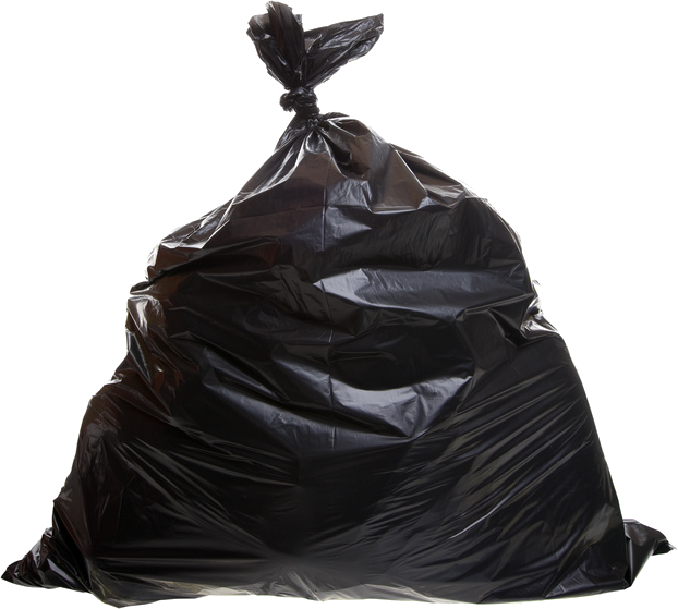 Black Plastic Garbage Bag PNG Image