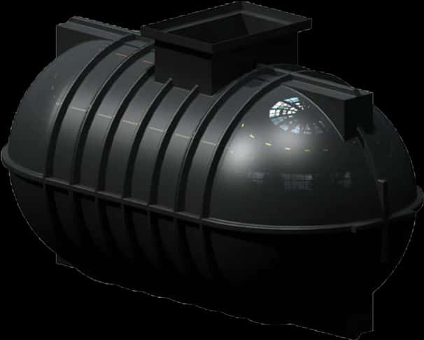 Black Plastic Water Tank3 D Model PNG Image