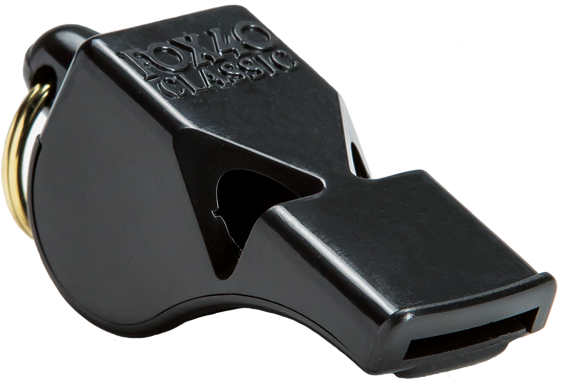 Black Plastic Whistle Classic Design PNG Image