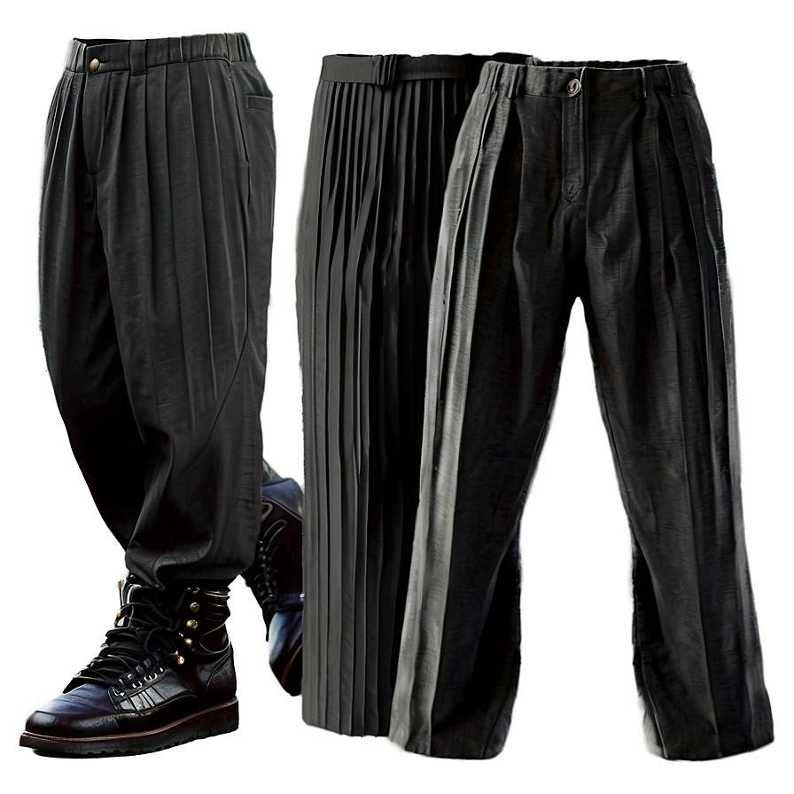 Black Pleated Pants Png Hut PNG Image