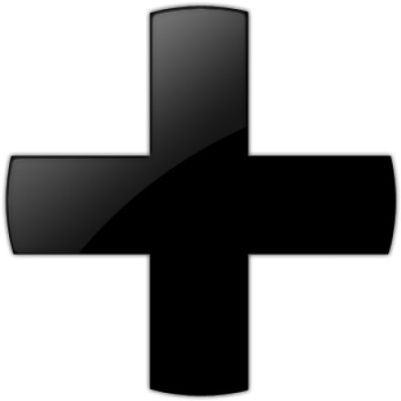 Black Plus Sign Graphic PNG Image