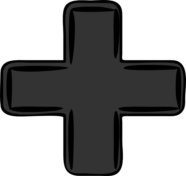 Black Plus Sign Graphic PNG Image