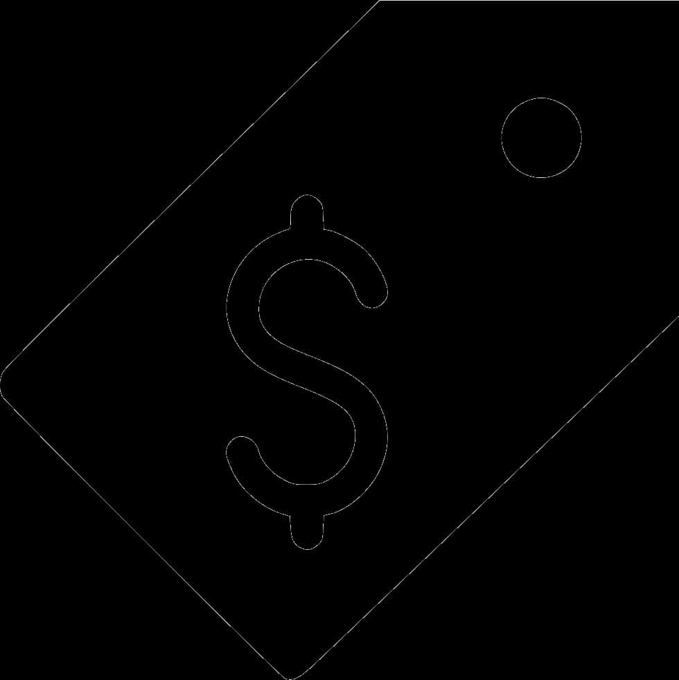 Black Price Tag Outline PNG Image