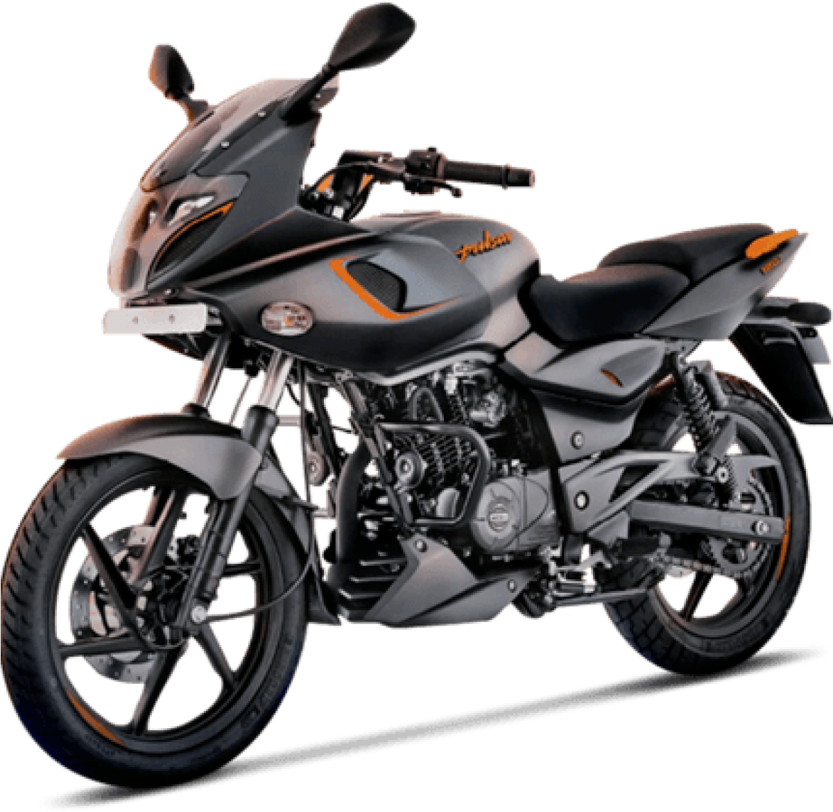 Black Pulsar Motorcycle Profile View PNG Image