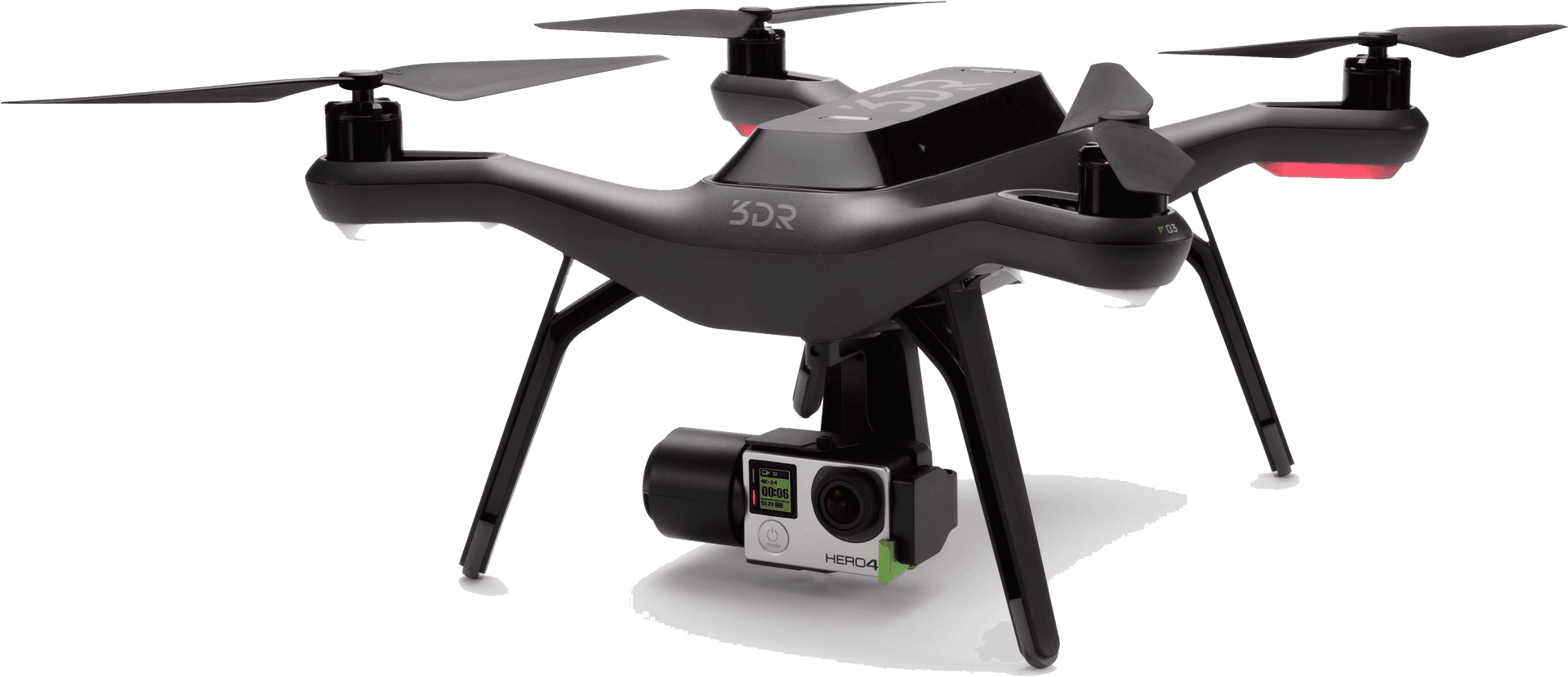 Black Quadcopter Dronewith Camera PNG Image