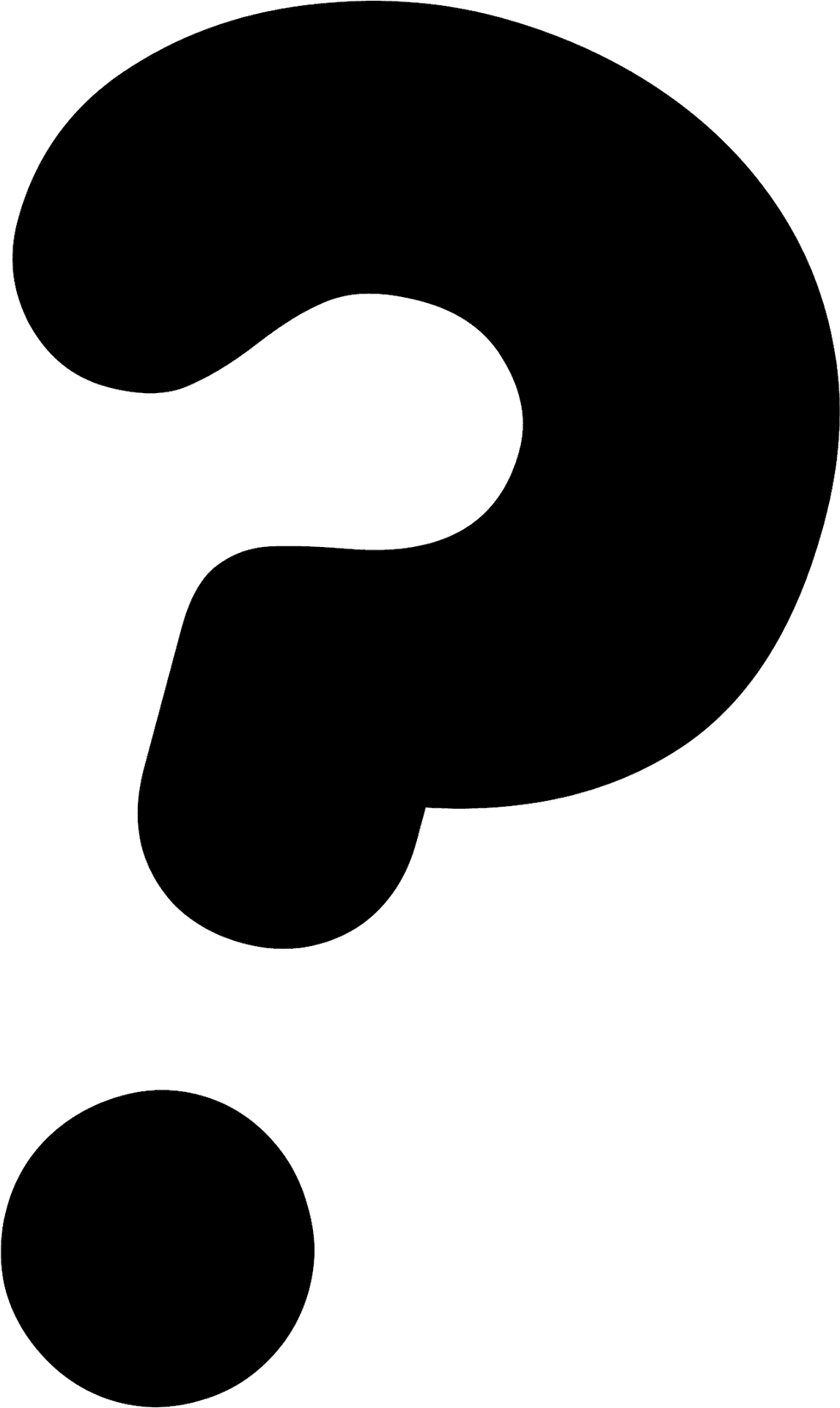 Black Question Mark Silhouette PNG Image