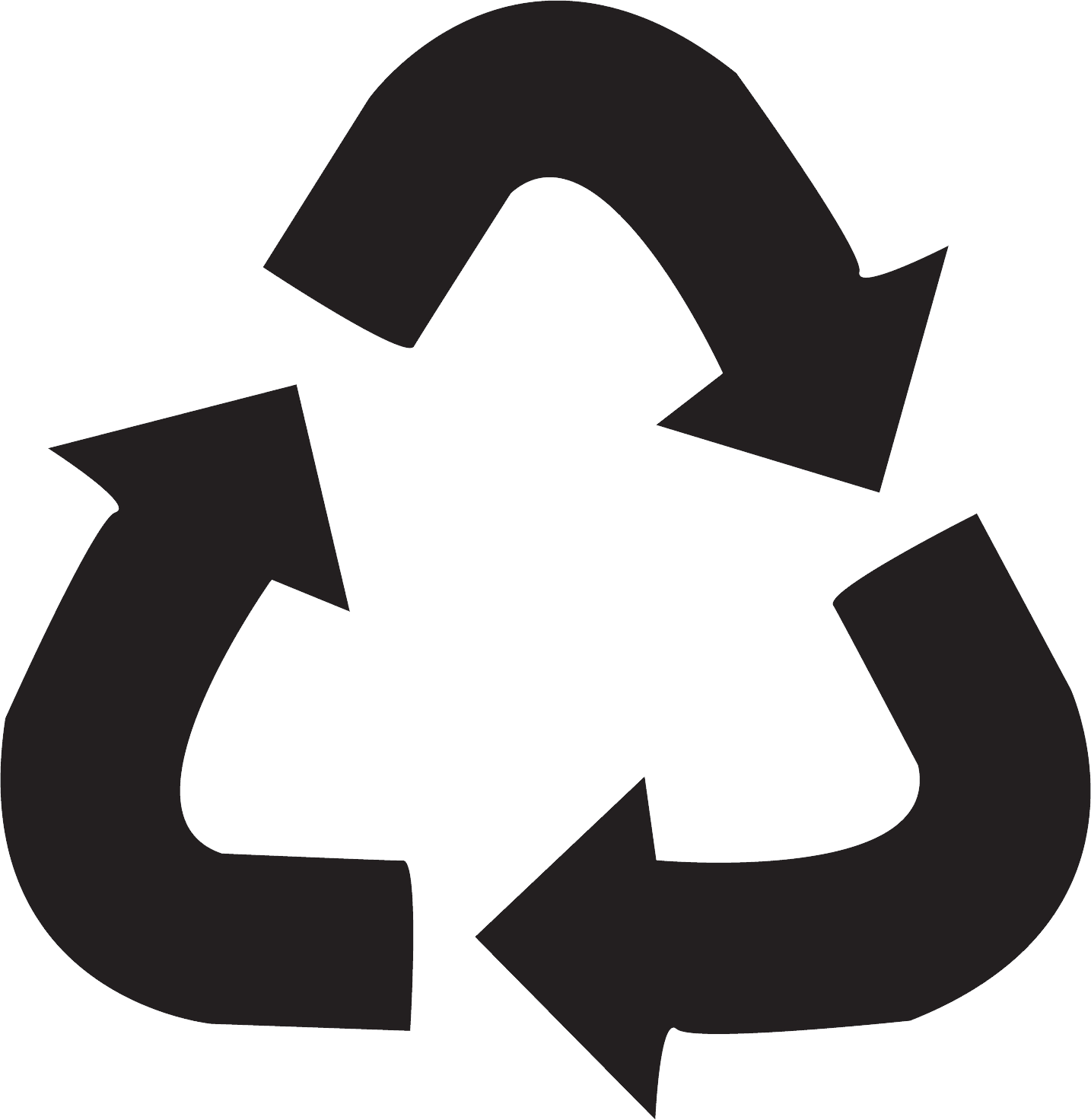 Black Recycling Symbolon Blue Background PNG Image