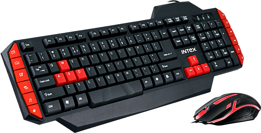 Black Red Gaming Keyboardand Mouse Combo PNG Image