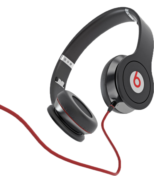 Black Red Headphones PNG Image