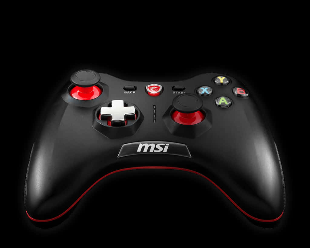 Black Red M S I Gaming Controller PNG Image