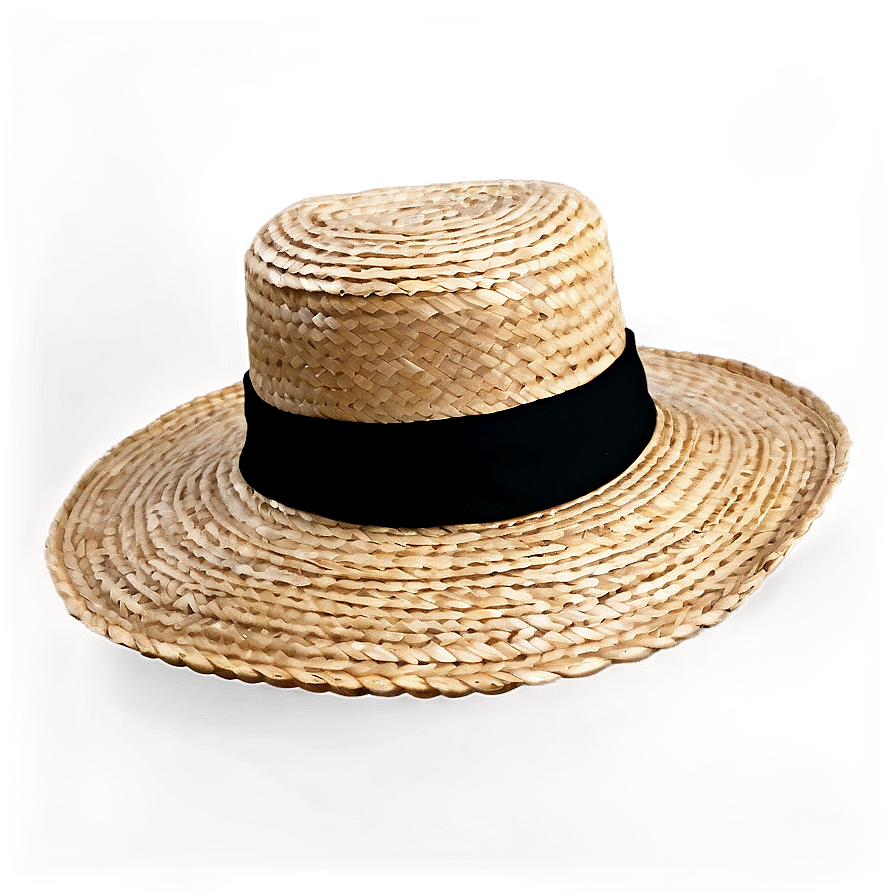 Black Ribbon Straw Hat Png 52 PNG Image