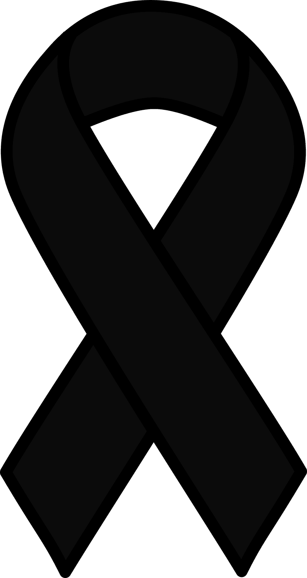 Black Ribbon Symbolof Mourning.png PNG Image