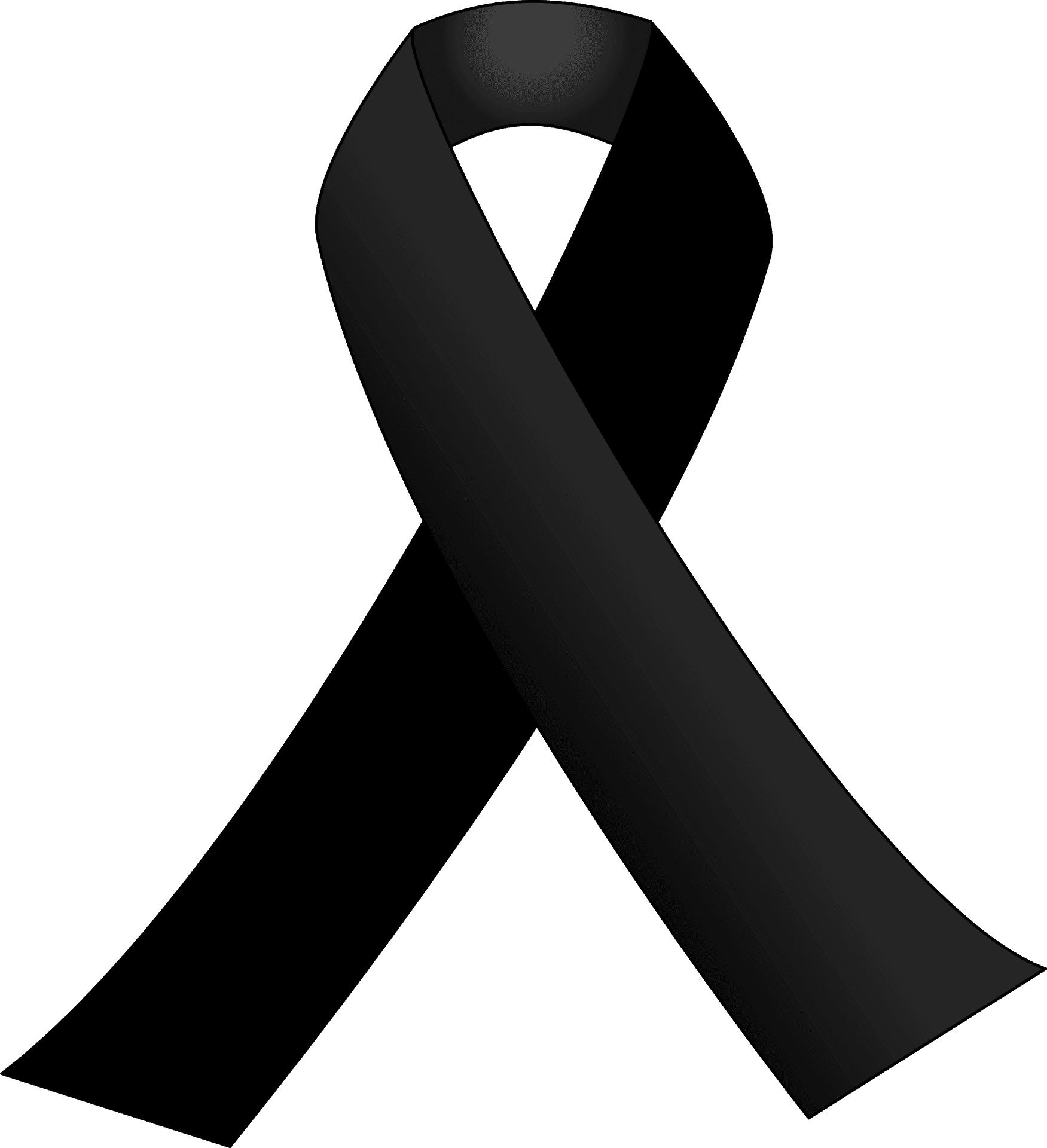 Black Ribbon Symbolof Mourning.png PNG Image