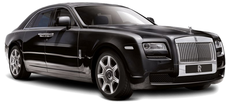 Black Rolls Royce Ghost Side View PNG Image