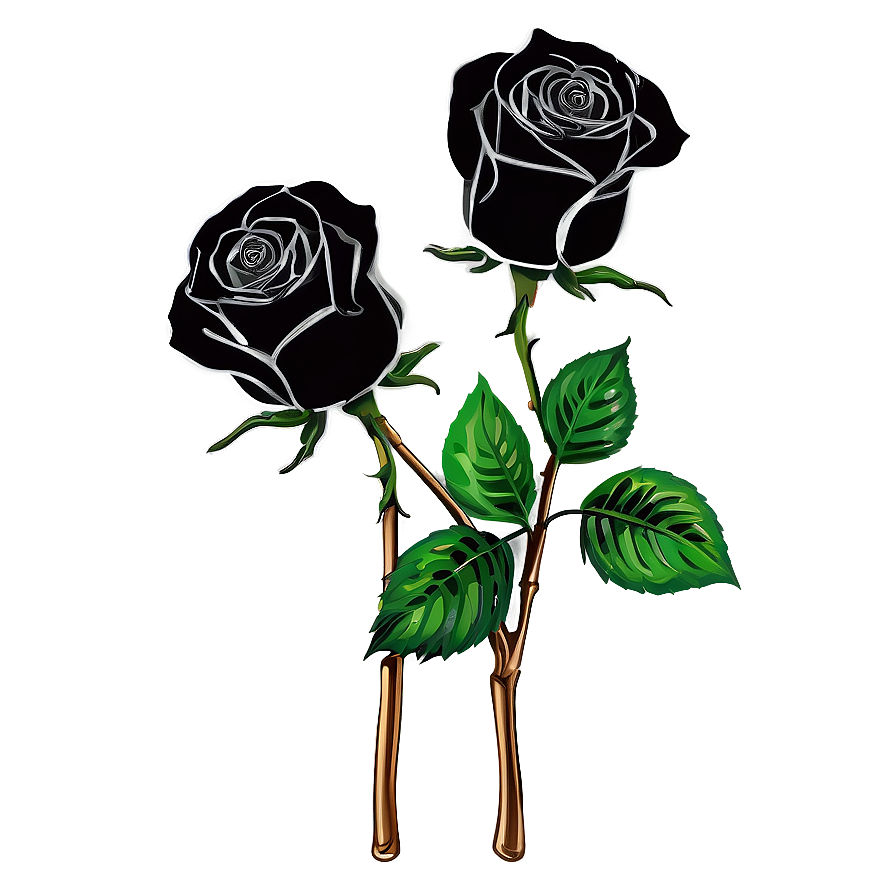 Black Roses Sketch Png 26 PNG Image