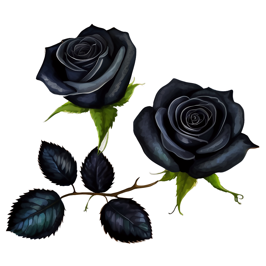 Black Roses Watercolor Png Upq PNG Image