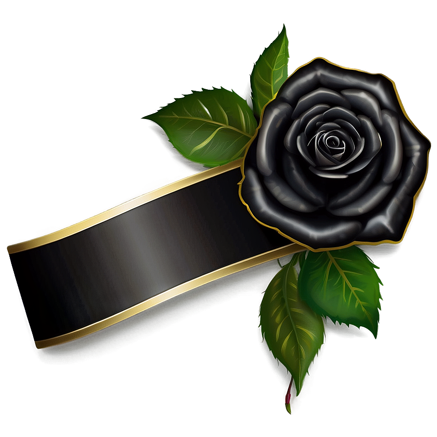 Black Roses With Ribbon Png Gtd89 PNG Image