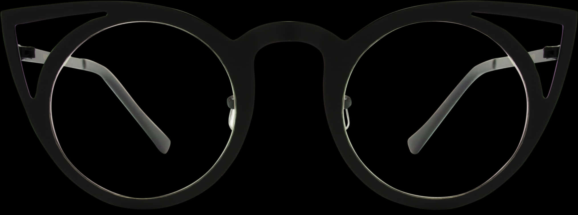 Black Round Glasses Transparent Background PNG Image