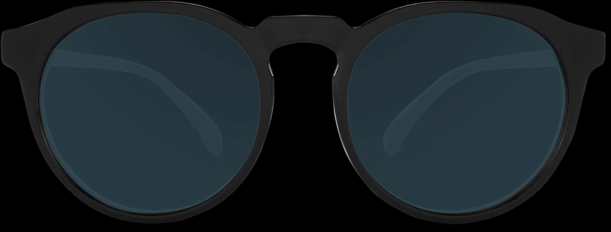 Black Round Glasses Transparent Background PNG Image