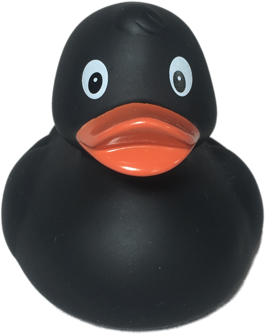 Black Rubber Duck Isolated PNG Image