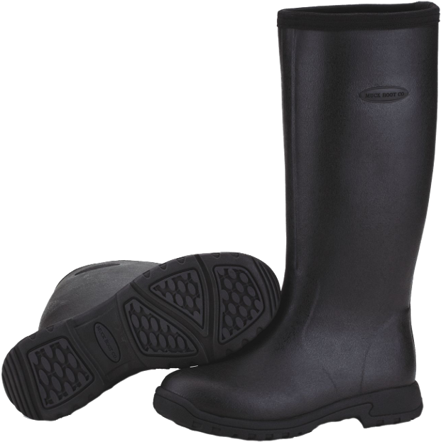 Black Rubber Muck Boots PNG Image