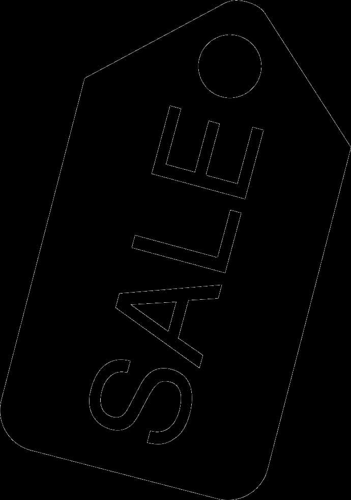 Black Sale Tag Outline PNG Image