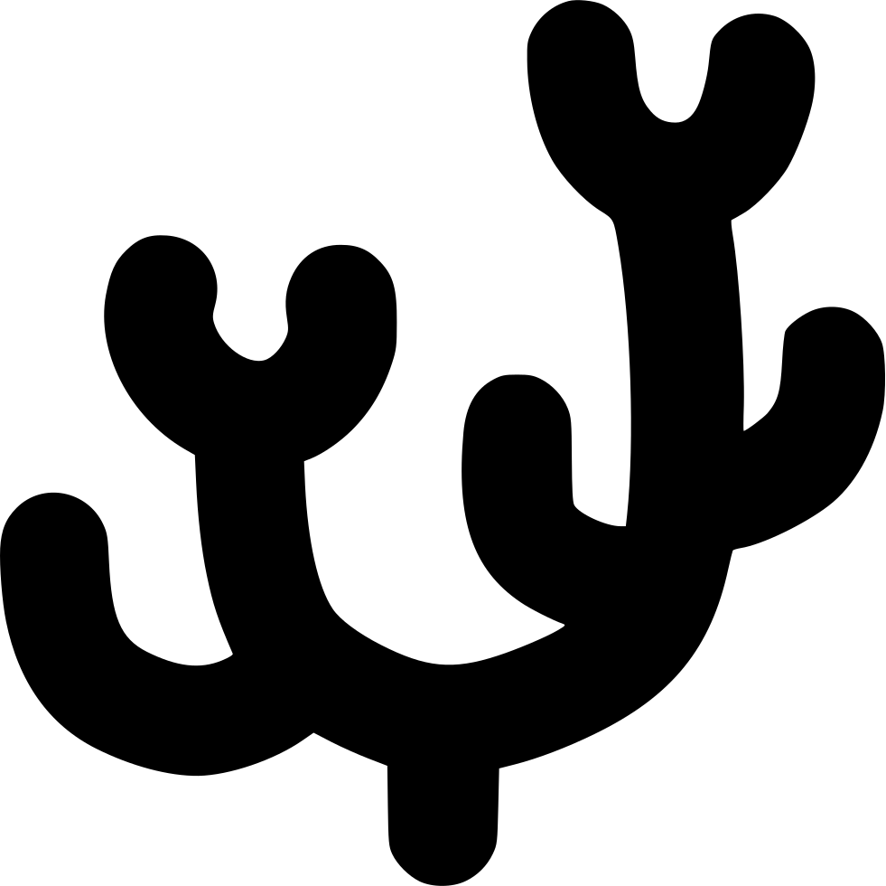 Black Seaweed Silhouette PNG Image