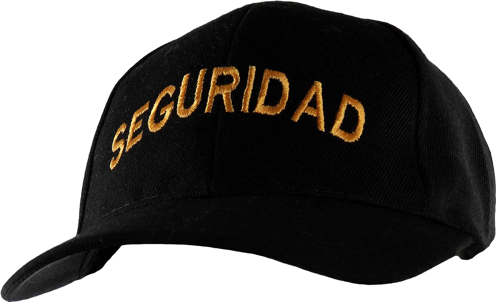 Black Security Cap Embroidered PNG Image