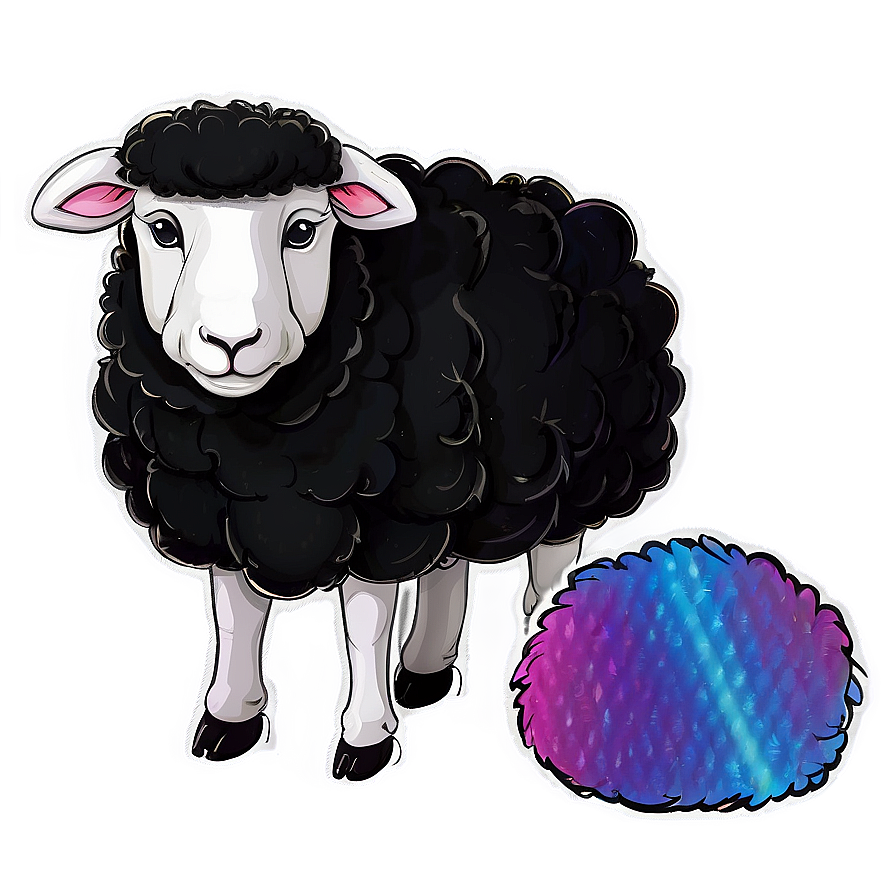 Black Sheep With Rainbow Wool Png Jdv PNG Image