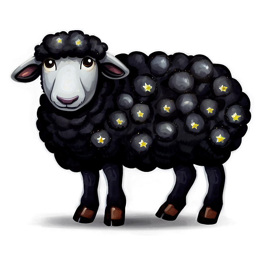 Black Sheep With Stars Png Vgw PNG Image