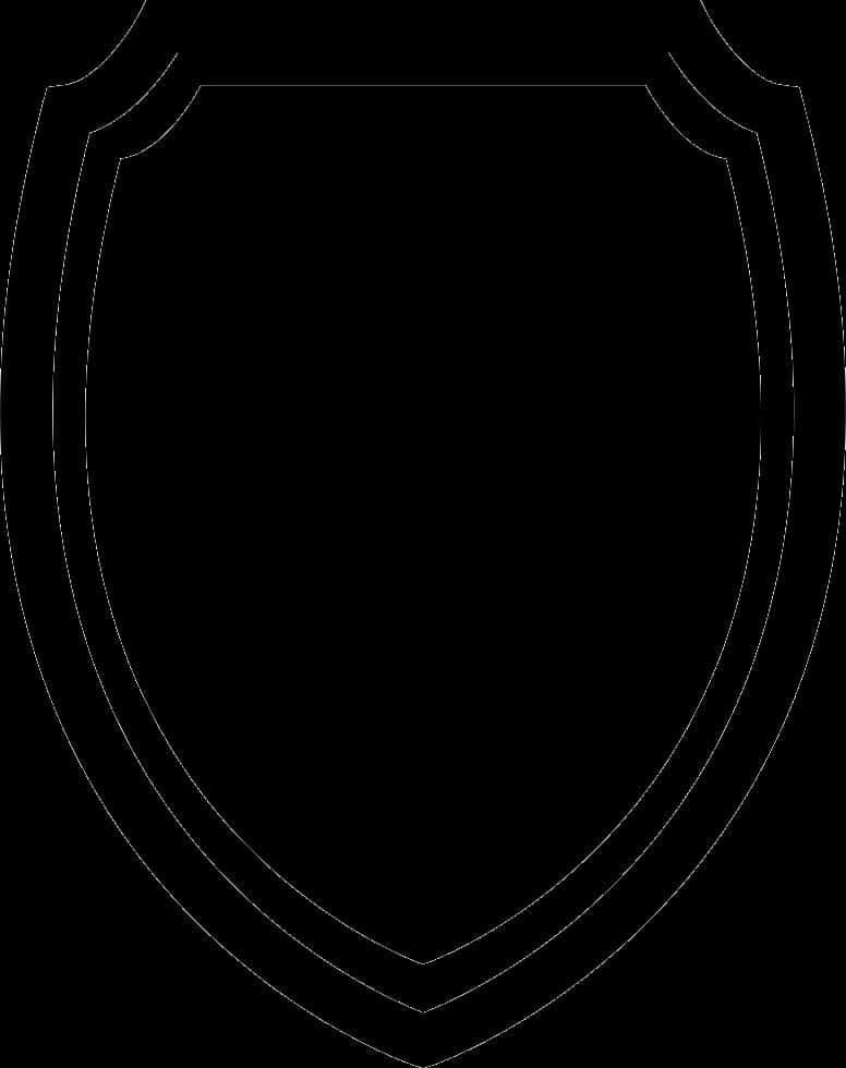 Black Shield Outline PNG Image