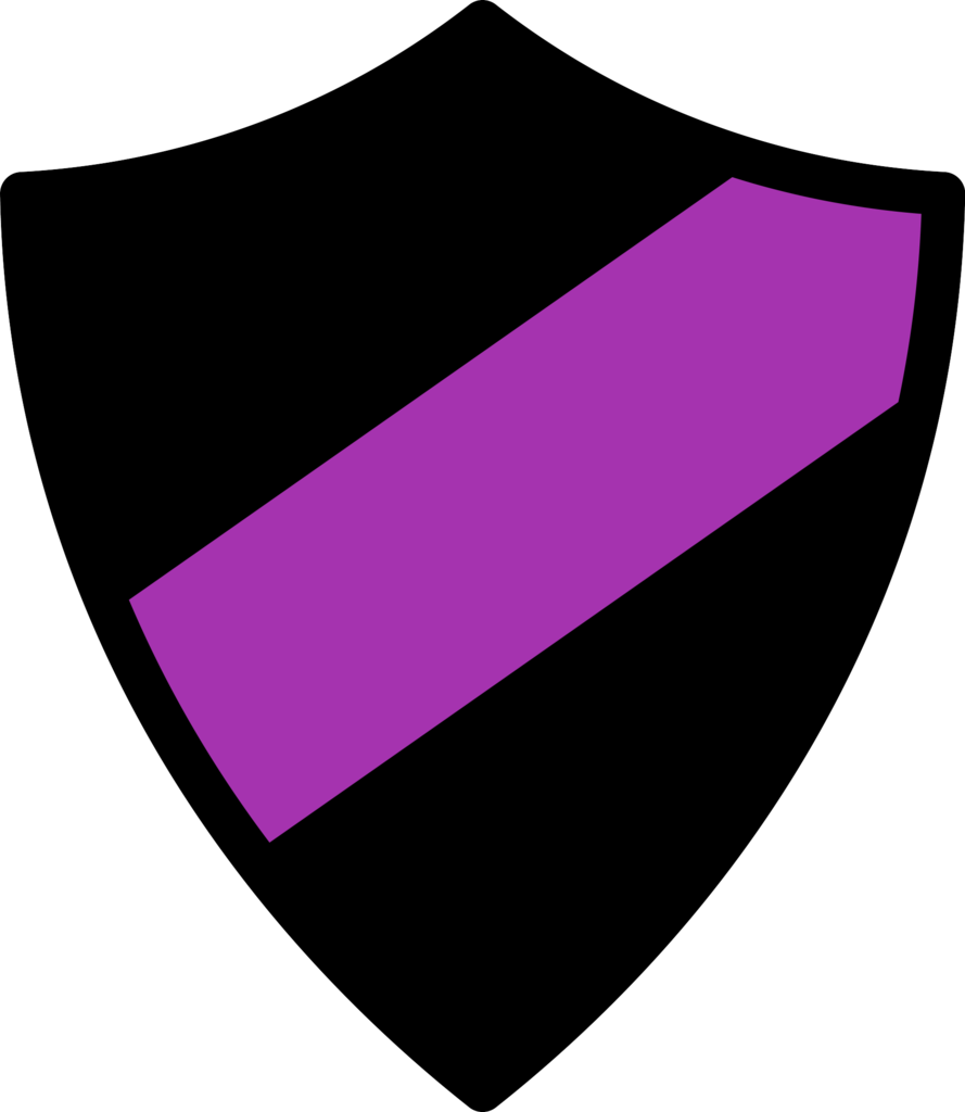 Black Shieldwith Purple Stripe Graphic PNG Image