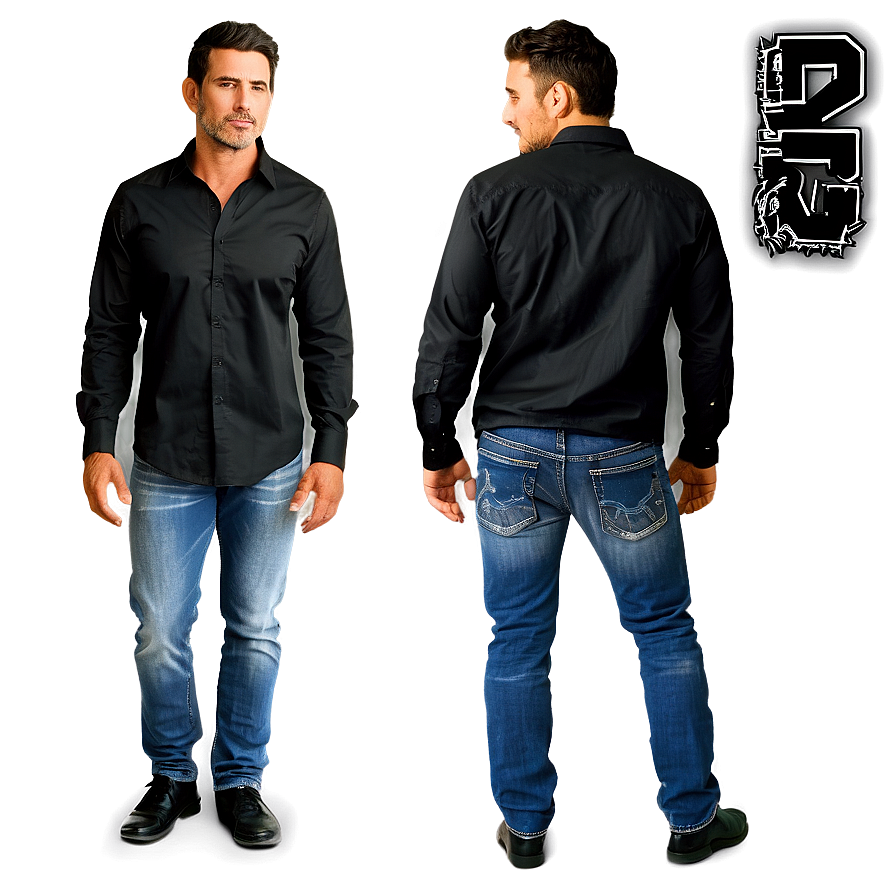 Black Shirt And Jeans Png 23 PNG Image