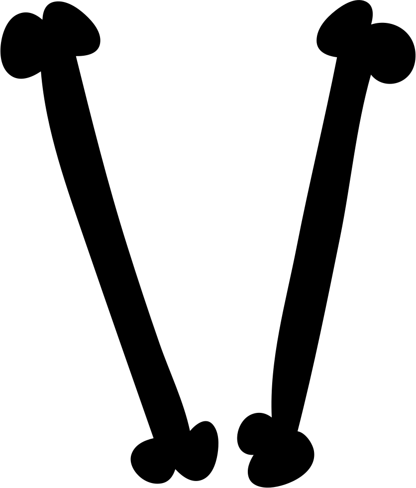 Black Silhouette Bone Shape PNG Image