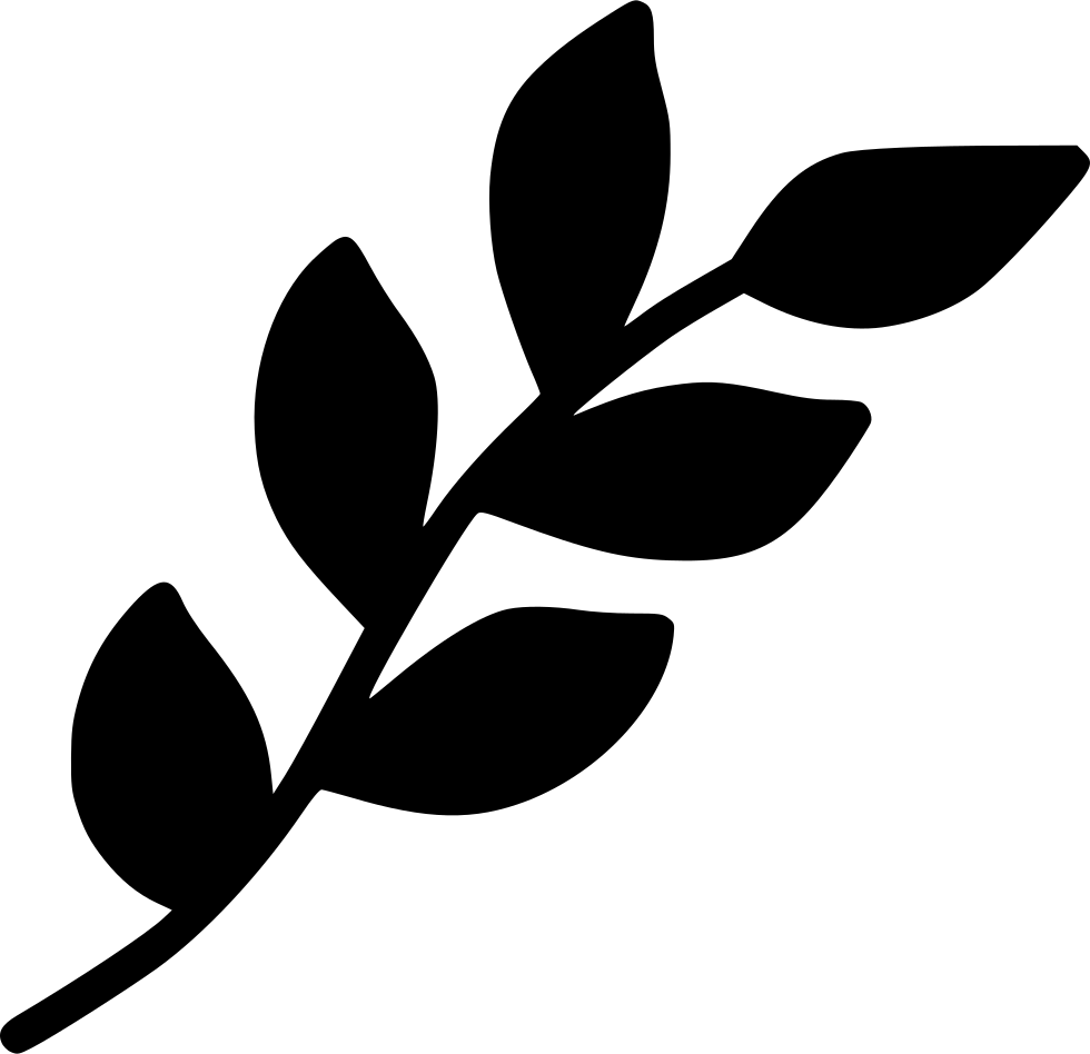 Black Silhouette Branch Leaves PNG Image