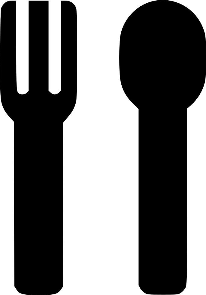 Black Silhouette Forkand Spoon PNG Image