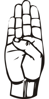 Black Silhouette Hand Palm PNG Image