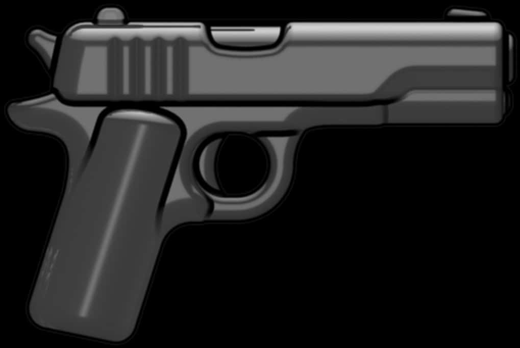 Black Silhouette Pistol PNG Image