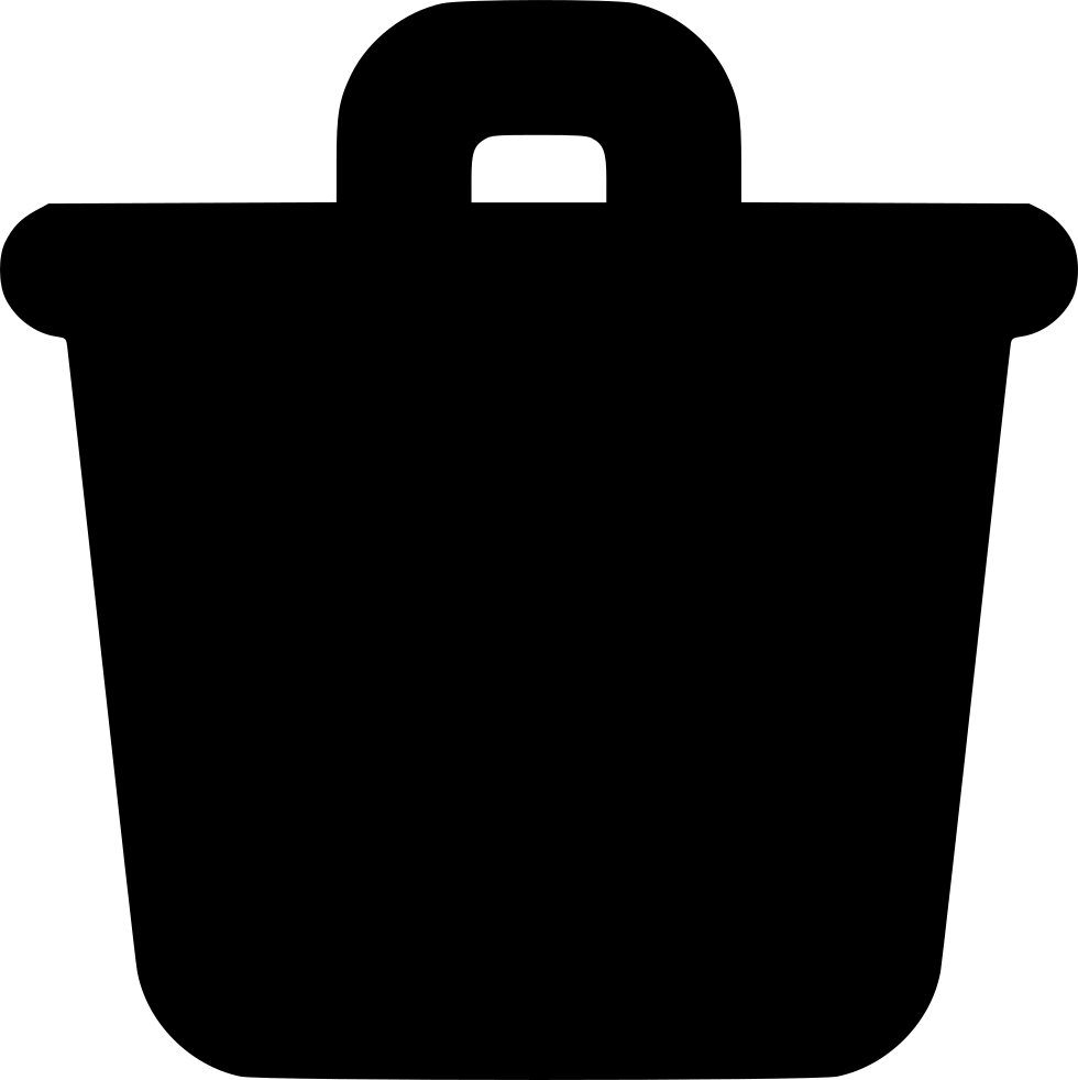 Black Silhouette Trash Bin Icon PNG Image