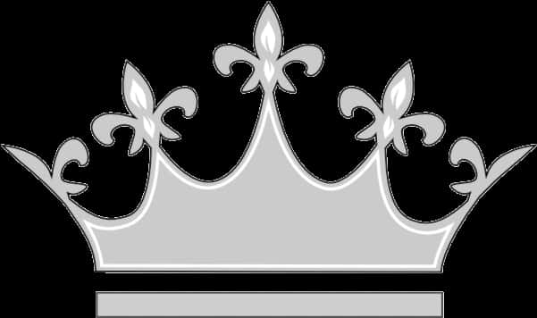 Black Silver Fleurde Lis Crown Graphic PNG Image